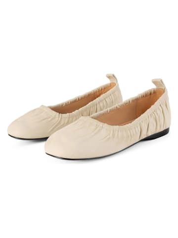 loft37 Leren ballerina's beige