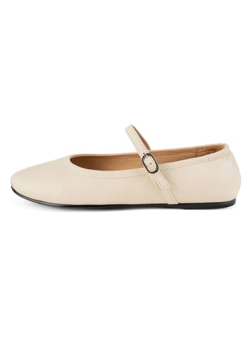 loft37 Leder-Spangenballerinas in Beige