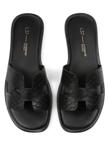 loft37 Leder-Pantoletten in Schwarz