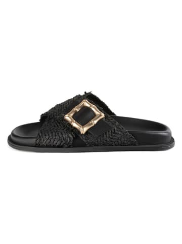 loft37 Leren slippers zwart