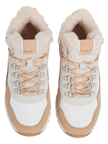 Pepe Jeans FOOTWEAR Sneakersy "Dean Curve" w kolorze beżowo-jasnobrązowym