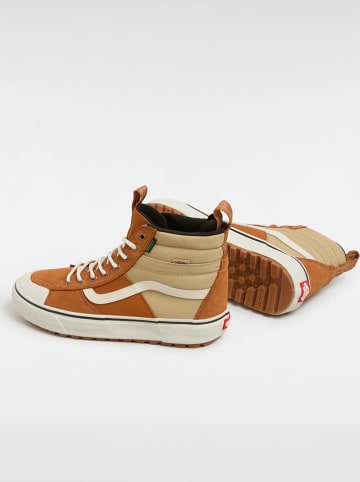 Vans Skórzane sneakersy "Sk8-Hi" w kolorze musztardowo-beżowym