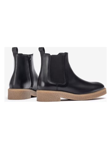 Unisa Leder-Chelsea-Boots in Schwarz