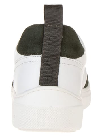 Unisa Leder-Sneakers in Weiß/ Khaki