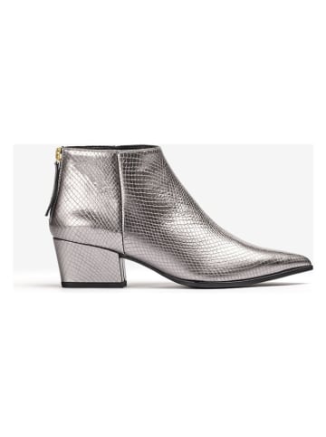 Unisa Leder-Ankle-Boots in Silber