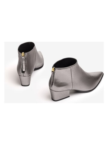 Unisa Leder-Ankle-Boots in Silber