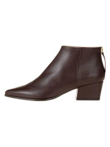 Unisa Leren enkelboots bruin