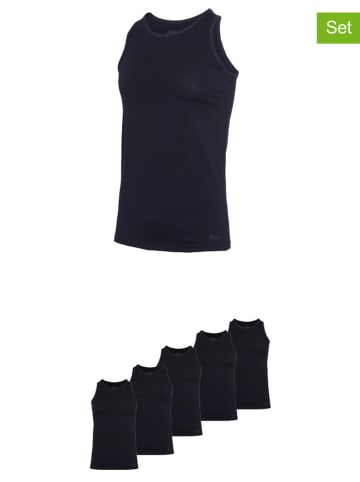 Fila 5er-Set Unterhemden in Schwarz