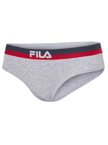 Fila 3er-Set Slips in Grau/ Schwarz/ Rot
