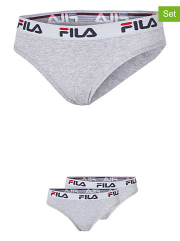 Fila 2er-Set Slips in Grau/ Weiß