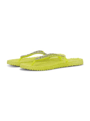 Ilse Jacobsen Teenslippers citroengroen/zilverkleurig