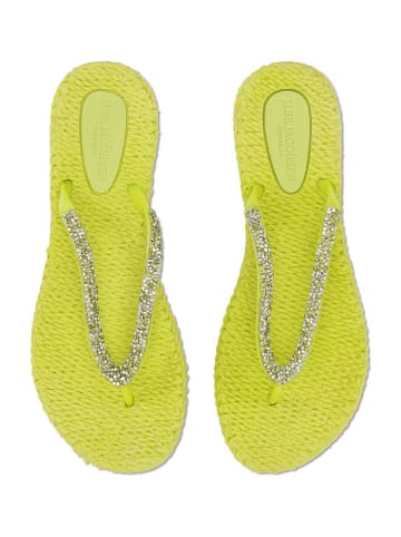 Ilse Jacobsen Teenslippers citroengroen/zilverkleurig