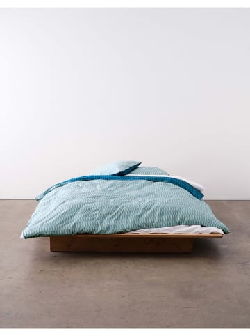 Marc O'Polo Satijnen beddengoedset "Sillia" blauw/lichtblauw