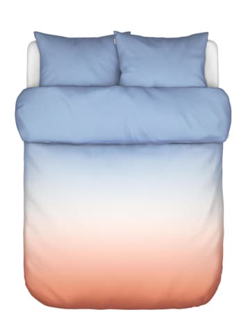 Marc O'Polo Satin-Bettwäsche-Set ''Jorn'' in Apricot/ Hellblau