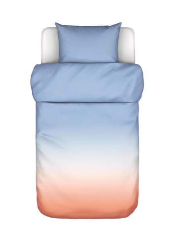 Marc O'Polo Satin-Bettwäsche-Set ''Jorn'' in Apricot/ Hellblau
