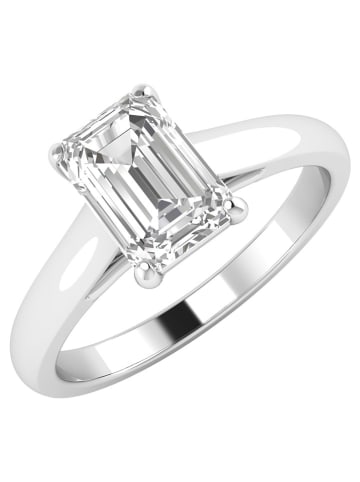 Ethische Diamanten Weißgold-Ring mit synthetischem Diamant