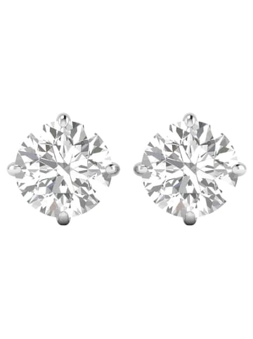 Ethische Diamanten Weißgold-Ohrstecker mit synthetischem Diamant