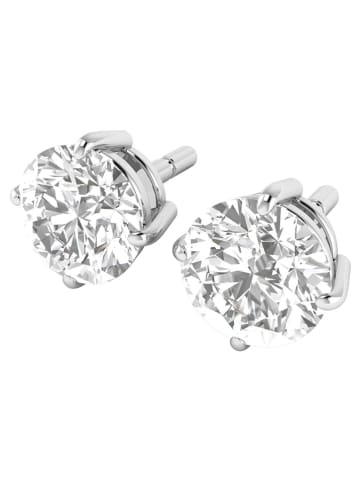 Ethische Diamanten Witgouden oorstekers met synthetische diamanten