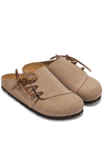Mandel Leren clogs beige