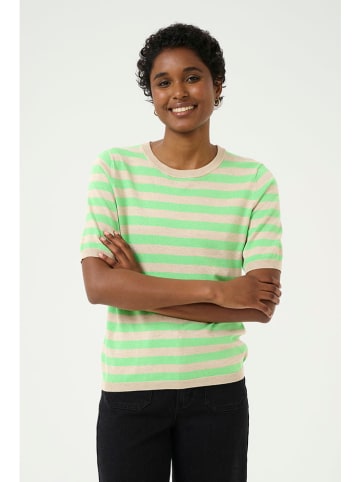 Kaffe Strickshirt in Beige/ Grün