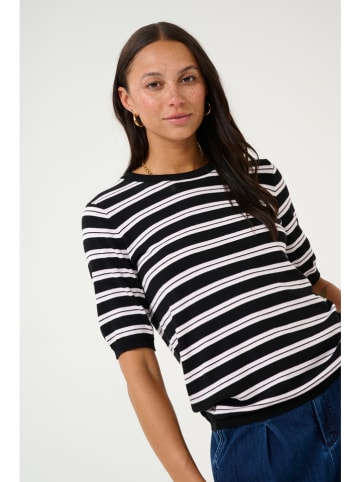 Kaffe Pullover in Schwarz/ Weiß