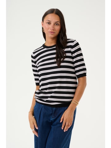 Kaffe Pullover in Schwarz/ Weiß