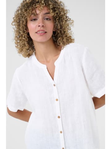 Kaffe Leinen-Bluse in Weiß
