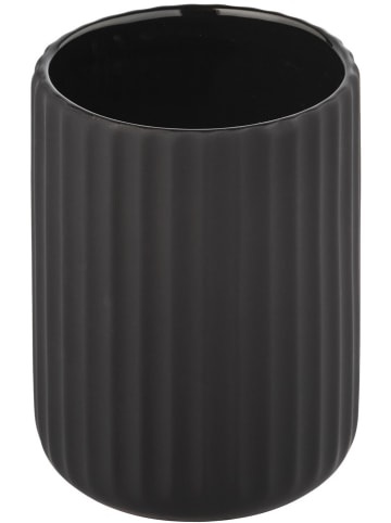 Wenko Zahnputzbecher in Schwarz - (H)11 x Ø 8 cm