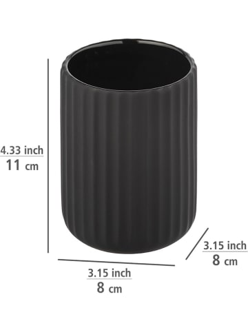 Wenko Tandenborstelbeker zwart - (H)11 x Ø 8 cm
