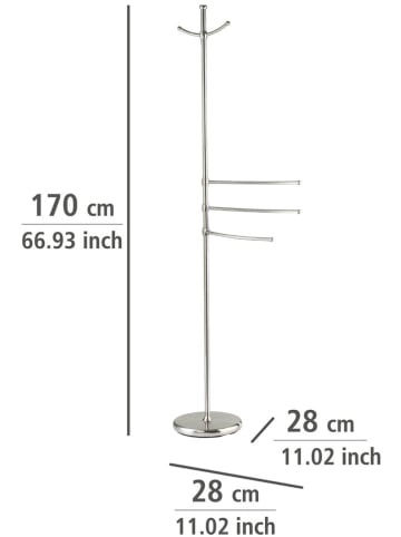 Wenko Stojak w kolorze srebrnym na ręczniki - wys. 117 x Ø 28 cm