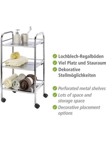 Wenko Trolley zilverkleurig - (B)41 x (H)75 x (D)32 cm