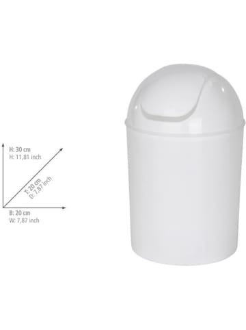 Wenko Afvalemmer met swingdeksel wit - 6 l