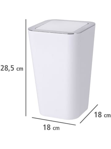 Wenko Afvalemmer met swingdeksel wit - 6 l