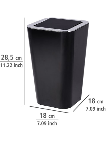 Wenko Afvalemmer met swingdeksel zwart - 6 l