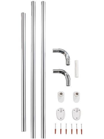 Wenko Douchegordijn-hoekstang zilverkleurig