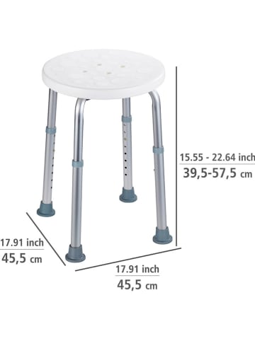 Wenko Hocker w kolorze białym do prysznica i wanny - Ø 45 cm