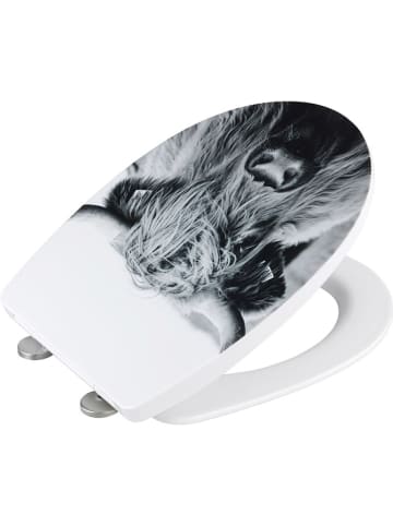 Wenko Easyclose-toiletbril "Yak" zwart/wit
