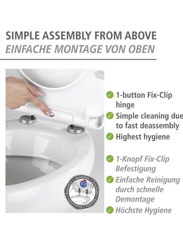 Wenko Easyclose-toiletbril "Yak" zwart/wit