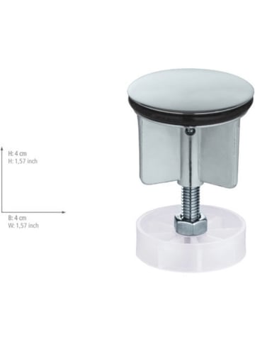 Wenko 2er-Set: Waschbeckenstöpsel in Silber - Ø 4 cm