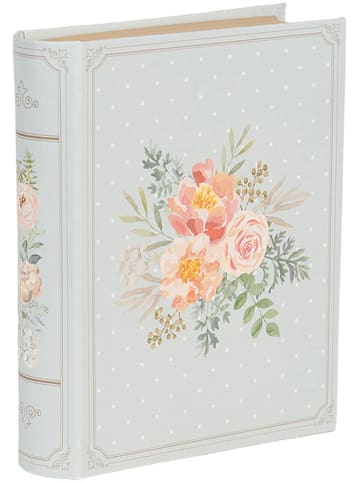 Clayre & Eef Opbergbox lichtblauw/lichtroze - (B)14 x (H)17 x (D)5 cm