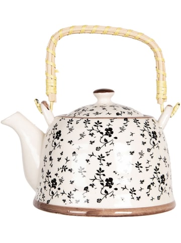 Clayre & Eef Teekanne in Schwarz/ Weiß - 800 ml