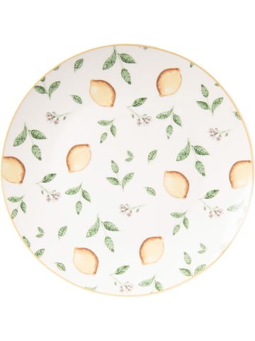Clayre & Eef Talerz śniadaniowy w kolorze żółto-zielonym - Ø 20 cm