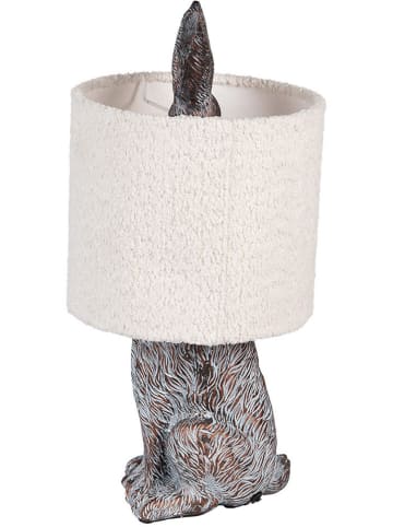 Clayre & Eef Lampa stołowa w kolorze brązowo-białym - wys. 43 x Ø 2 cm