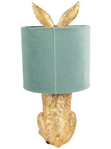 Clayre & Eef Lampa stołowa w kolorze złoto-błękitnym - wys. 43 x Ø 20 cm