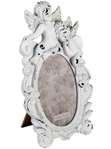 Clayre & Eef Ramka w kolorze białym na zdjęcia - 14 x 23 cm