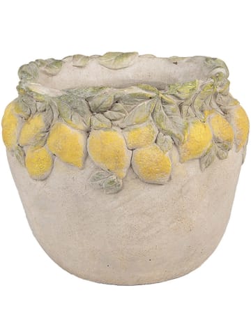 Clayre & Eef Doniczka w kolorze żółto-szarym - wys. 22 x Ø 19 cm