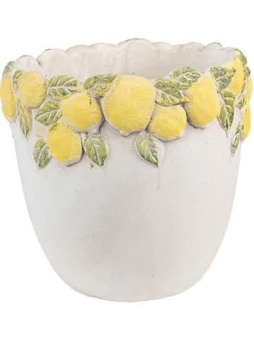 Clayre & Eef Doniczka w kolorze złoto-białym - wys. 19 x Ø 20 cm