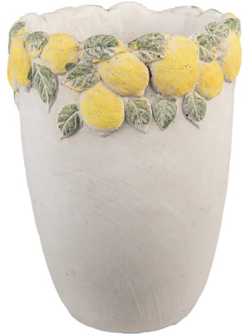 Clayre & Eef Blumentopf in Weiß/ Gold - (H)23 x  Ø 17 cm