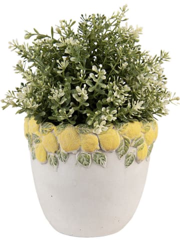 Clayre & Eef Doniczka w kolorze złoto-białym - wys. 16 x Ø 15 cm