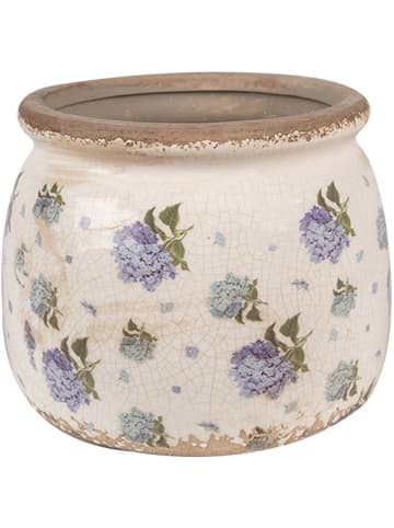 Clayre & Eef Doniczka w kolorze fioletowo-białym - wys. 16 x Ø 13 cm